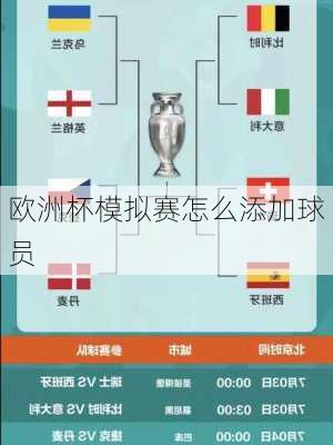 欧洲杯模拟赛怎么添加球员-第1张图片-楠锦体育网
